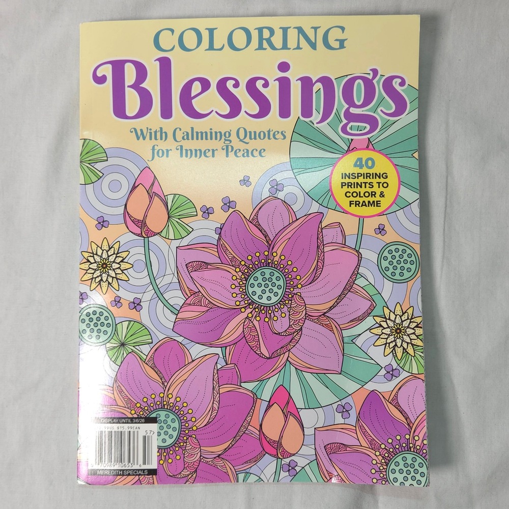 Meredith Specials Coloring Blessings Adult Coloring Book 40 Inspiring Prints